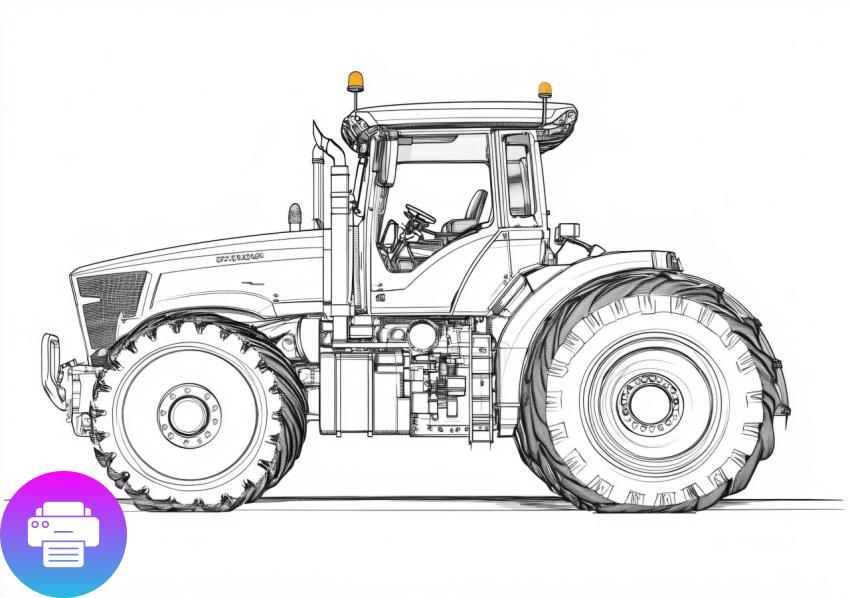 Раскраска Трактор — Детально и Увлекательно