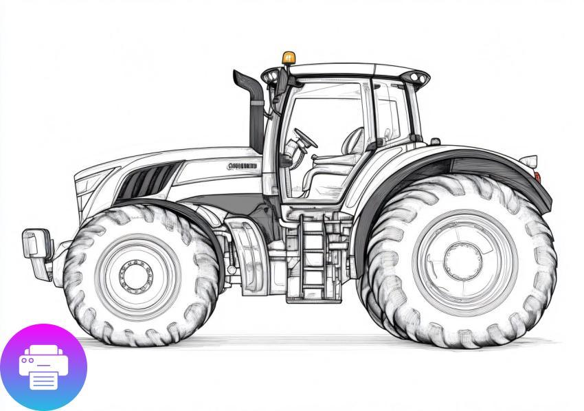 Раскраска трактора для мальчиков - распечатайте и раскрашивайте