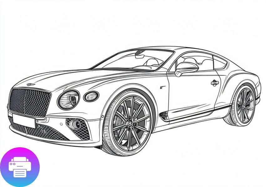 Раскраска Роскошный Автомобиль Bentley