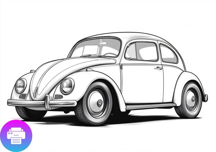 Раскраска автомобиля Volkswagen Beetle