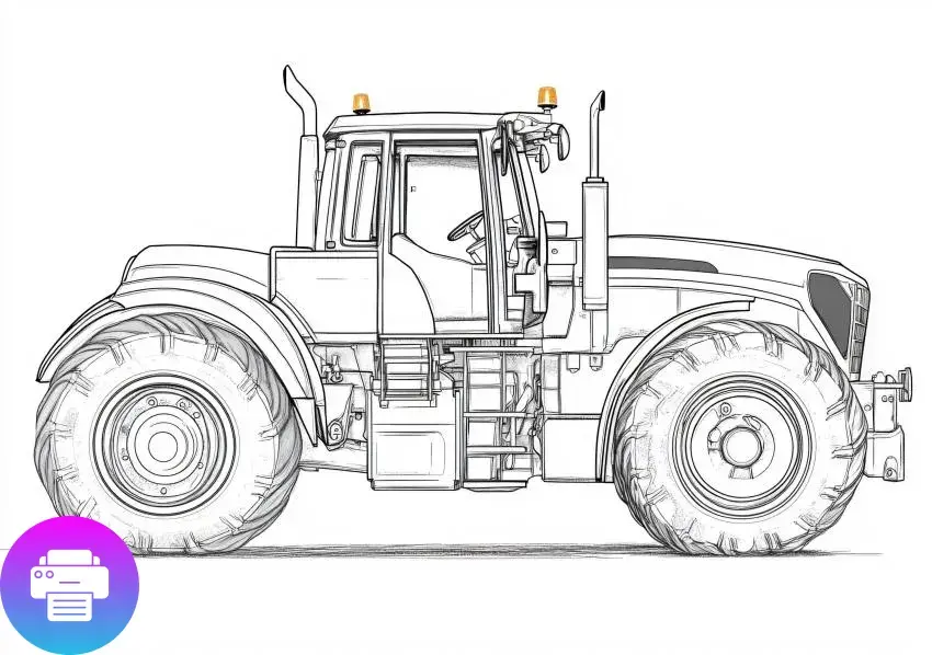 Детская Раскраска Трактор для Мальчиков