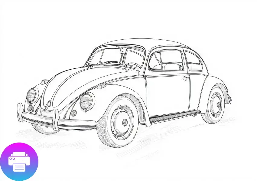 Классическая раскраска автомобиля Beetle