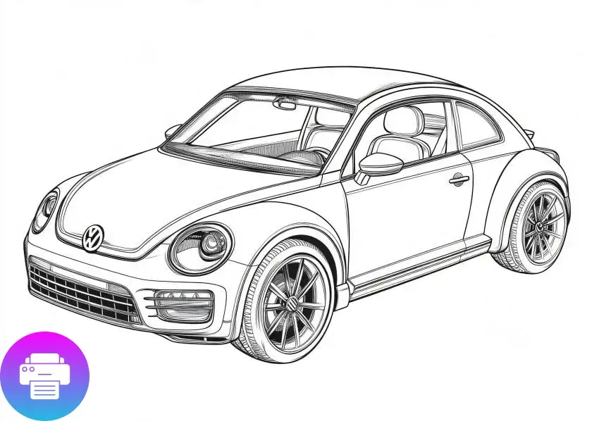 Раскраска автомобиля Volkswagen Beetle