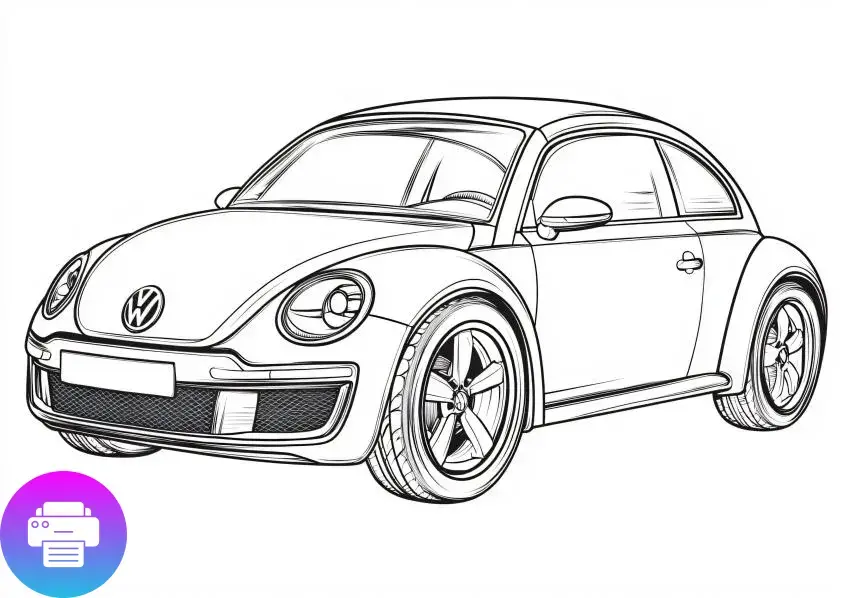 Раскраска автомобиля Volkswagen Beetle