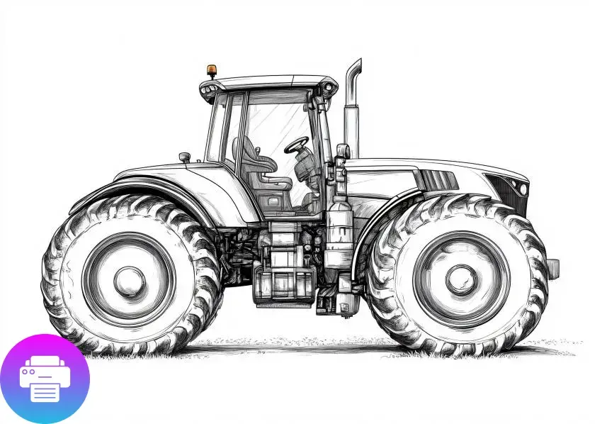 Раскраска трактора для детей - Скачать и распечатать