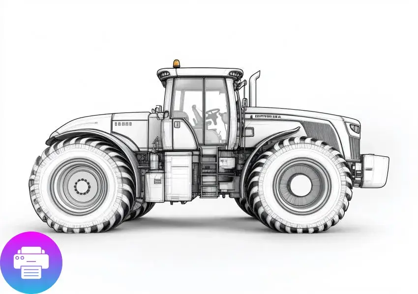 Раскраска трактора для мальчиков - Печать онлайн
