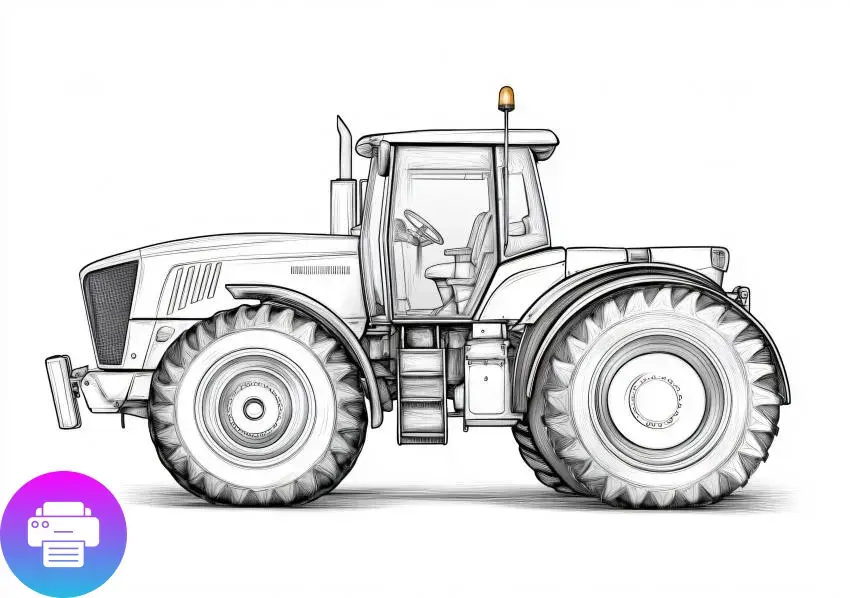 Раскраска Трактор – распечатайте бесплатно